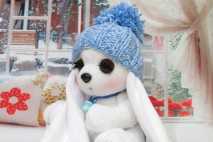 Зайка текстильний з пустушкою хлопчик