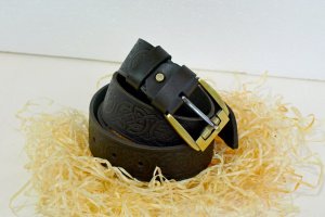 ремінь шкіряний Вязь коричнева - Опис
