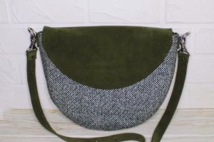Кроссбоди из твида и натуральной замши - Описание