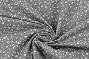 Тканина бавовна дрібні квіточки на сірому фоні