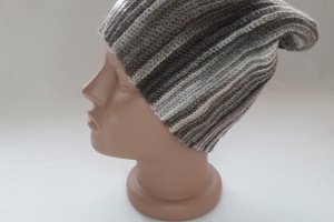 Шапка и митенки вязаные крючком. Шапка Бини. - Описание