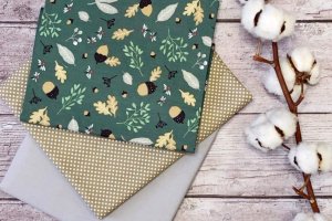 Набір бавовняної тканини "Лісовий"  з 3-х шт.