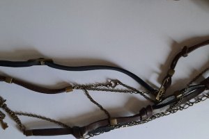 Браслет из натуральной черной и коричневой кожи - Описание