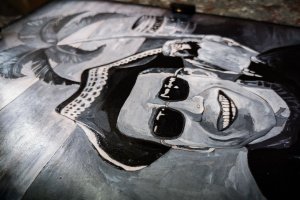 Шкіряна папка для морських документів з портретом - Опис