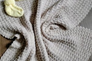 Работа Плед детский для новорожденных, одеяло в коляску.