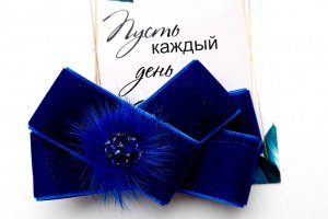 Бархатный бант. Бархатная заколка - Описание