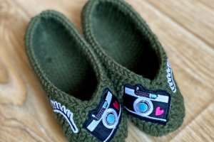 Работа Зелёные балетки для дома
