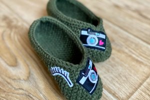 Зелёные балетки для дома  - Описание