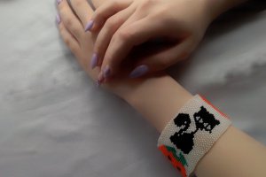 Браслет з бісеру "Гарбузики" - Опис