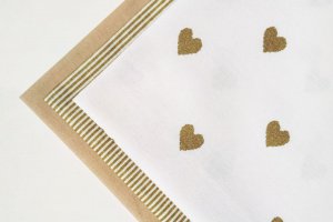 Набор ткани для рукоделия "Золотое сердце" с 3 шт