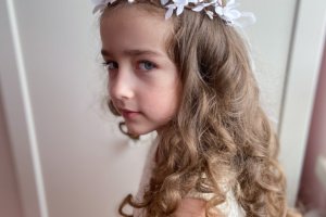 Венок белый бохо для первого причастя.Винок для невесты - Описание