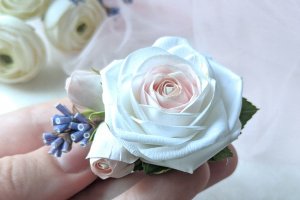 Заколка для волосся з трояндою та лавандою - Опис