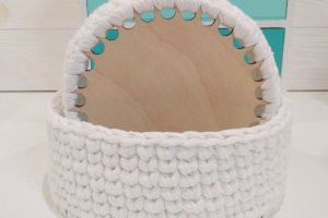 Набір білих трикотажних кошиків, 2 шт - Опис