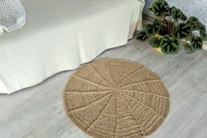 Круглый ковер из джута.  Ковер ручной работы. Циновка.  - ДРУГИЕ РАБОТЫ