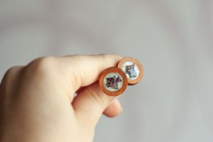Работа Запонки, деревянные
