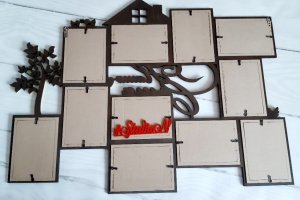 Фоторамка "Наша сім'я" № 7 з декором 81х60 см, - Опис