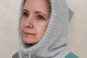 Капор з пуху норки сірий - Опис