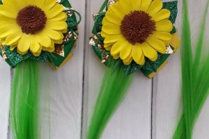 Бантики ромашками і пасмами - Опис