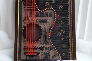 Картина валентинка "Струны гитары в твоем сердце" string art - Описание