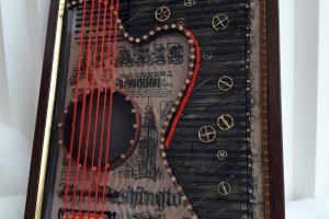 Картина валентинка "Струны гитары в твоем сердце" string art - Описание