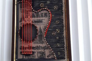 Картина валентинка "Струны гитары в твоем сердце" string art - Описание
