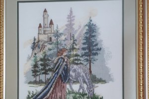 Картина принцесса и единорог