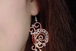 Сережки з мідним дротом - Опис