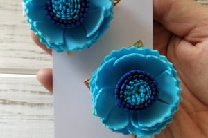 заколки Васильки - Описание