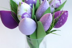 Букет текстильных тюльпанов сиреневый - Описание