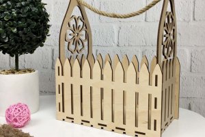 Робота Подарункова дерев`яна корзинка для квітів