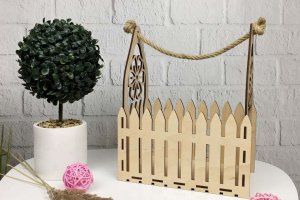 Подарункова дерев`яна корзинка для квітів - Опис