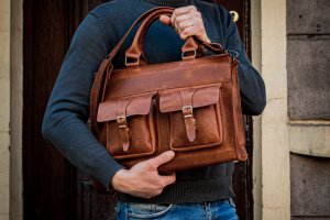 Шкіряний чоловічий діловий портфель .. Шкіряна сумка - Опис