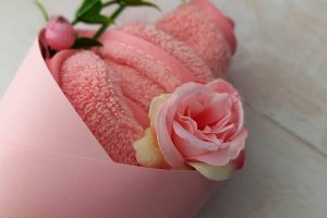 Полотенце рушник букет роза подарок