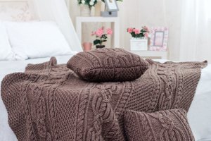 Работа Шикарный вязаный плед 150х220см