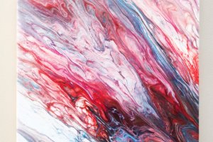 Картина в технике Fluid Art в красных тонах. - ДРУГИЕ РАБОТЫ