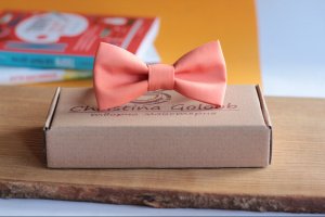 Бабочка коралловый из искусственного шелка