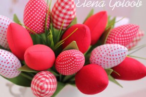 Букет красных тюльпанов Тильда - Описание