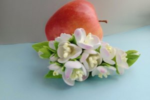Работа Заколка для волос "Яблочный цвет"