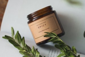 Соевое свеча 100 мл. | Свеча в темном стекле с крышкой - Описание