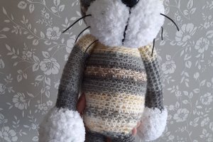 Вязаная игрушка амигуруми Грустный Кот. - Описание