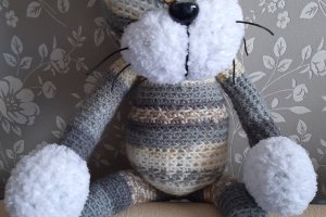 Вязаная игрушка амигуруми Грустный Кот. - Описание