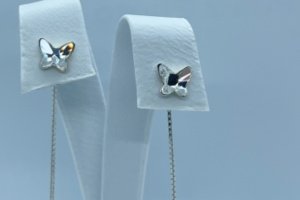 Серебряные Серьги- протяжки Сваровски - Описание