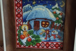 Работа Картина вышитая Рождество живописная Украины