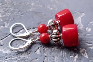 Комплект з натуральних коралів браслет і сережки № 307 - Опис