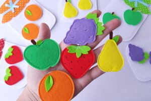 Сортер "Фрукты" из фетра. Учим цвета. Развивающая игра - Описание