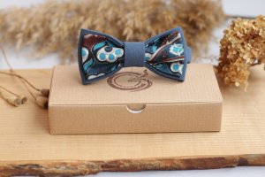 Краватка-метелик подвійна кольору  морської хвилі