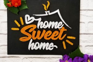 Картина из ниток, милый дом, стринг арт, home sweet home  - ДРУГИЕ РАБОТЫ