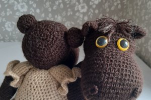Вязаная игрушка амигуруми бегемотик Клепа. - Описание