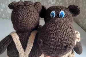 Вязаная игрушка амигуруми бегемотик Клепа. - Описание