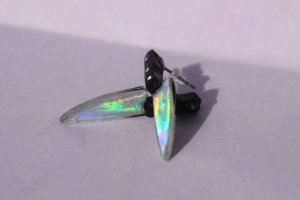 Голографічні кульчики ножі срібло / голографік - Опис